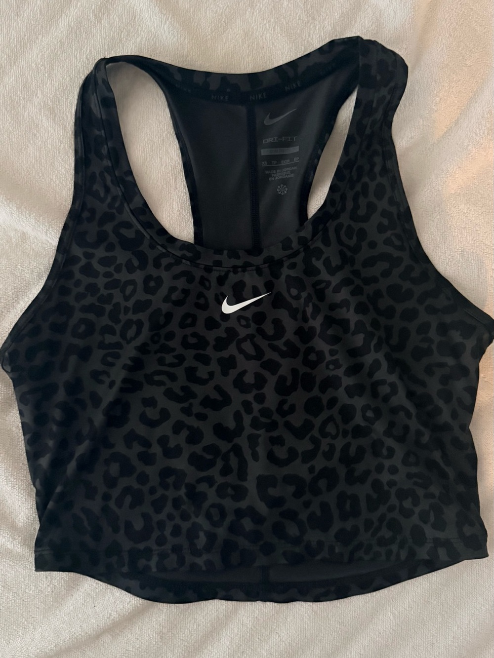 Nike Black Leopard-Print Racerback Sports Bra